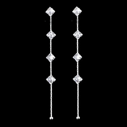 Lola Cubic Zirconia Bridal Long Earrings