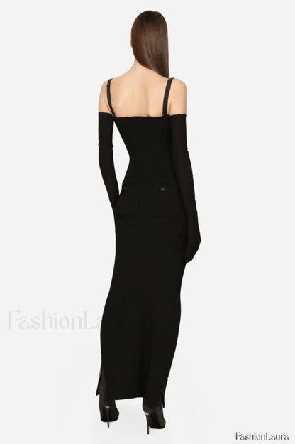 Long Stretch Stylish Technical Jersey Dress