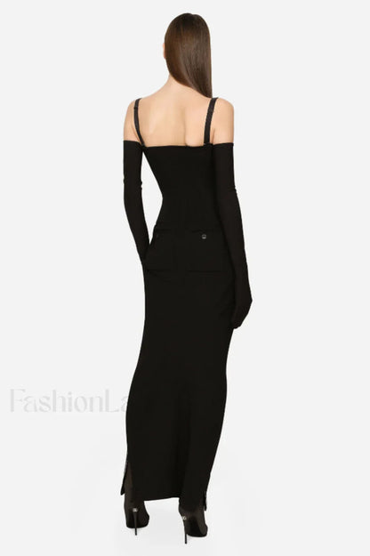 Long Stretch Stylish Technical Jersey Dress