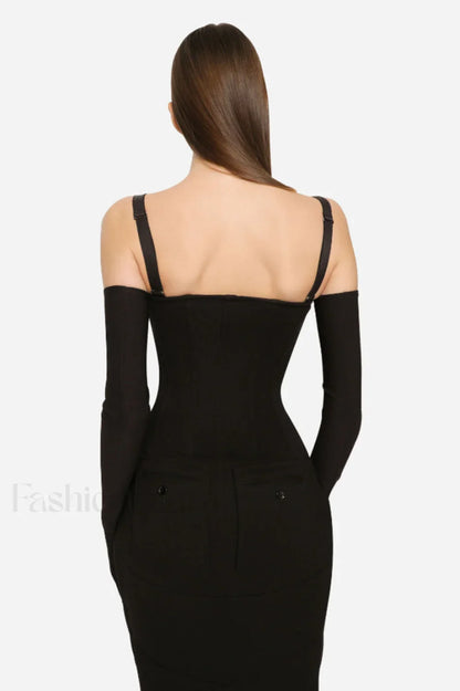 Long Stretch Stylish Technical Jersey Dress