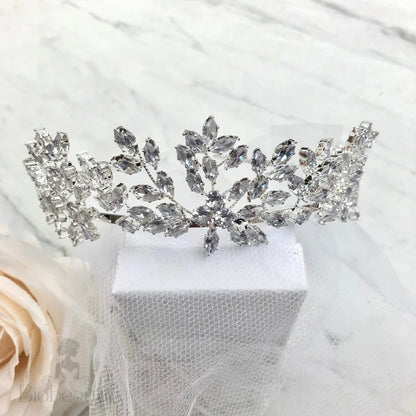 Loralee Cubic Zirconia Wedding Tiara Silver And Gold Options