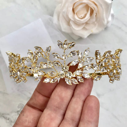 Wedding Hair Accessories - Cubic Zirconia Bridal Tiara - Available in Silver and Gold