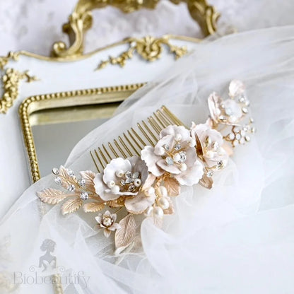 Loralyn Boho Gold Bridal Hair Comb