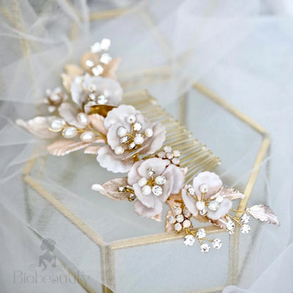 Wedding Hair Accessories - Bohemian Gold Bridal Hair Comb Set