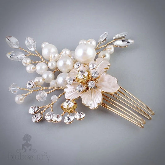 Lorelei Pearl Crystal Bridal Hair Comb