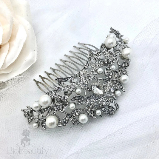 Lorena Pearl Crystal Bridal Hair Comb