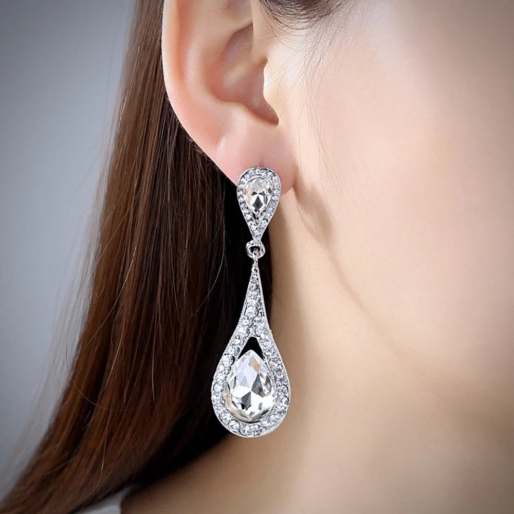 Lorna Crystal Bridal Earrings - Available In Multiple Colors