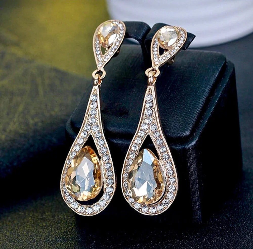 Lorna Crystal Bridal Earrings - Available In Multiple Colors