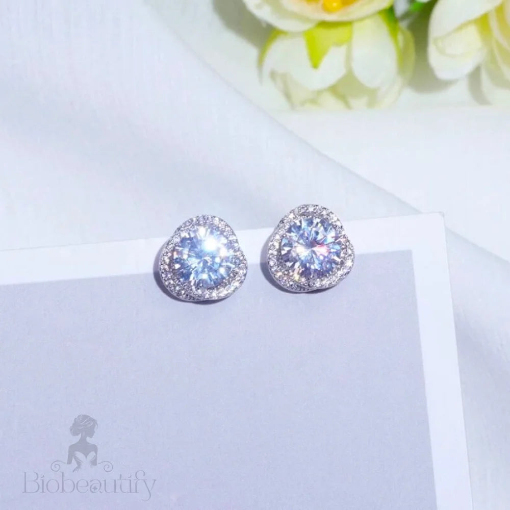 Lou Cz Bridal Stud Earrings Gold Silver Options