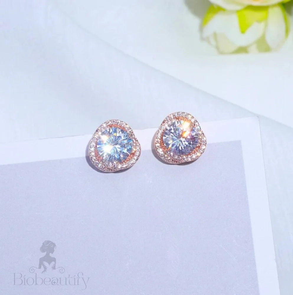 Lou Cz Bridal Stud Earrings Gold Silver Options