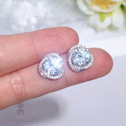 Lou Cz Bridal Stud Earrings Gold Silver Options