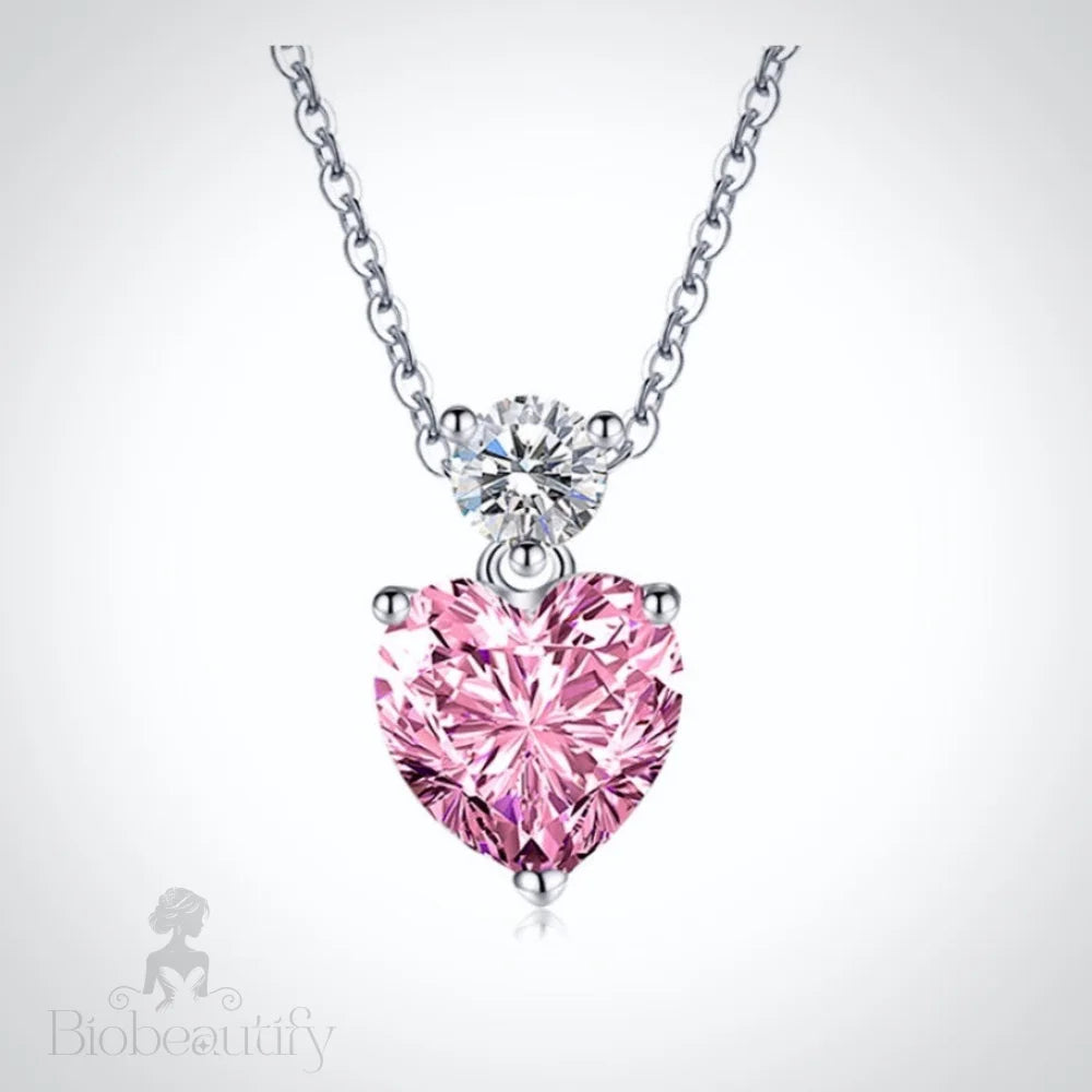 Lovella Pink Heart Cubic Zirconia Bridal Jewelry Set