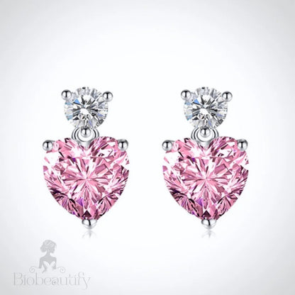 Lovella Pink Heart Cubic Zirconia Bridal Jewelry Set