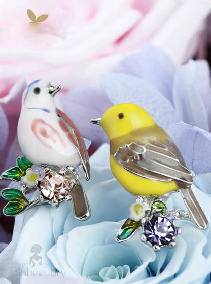 Lovely Bird Rhinestone Earrings