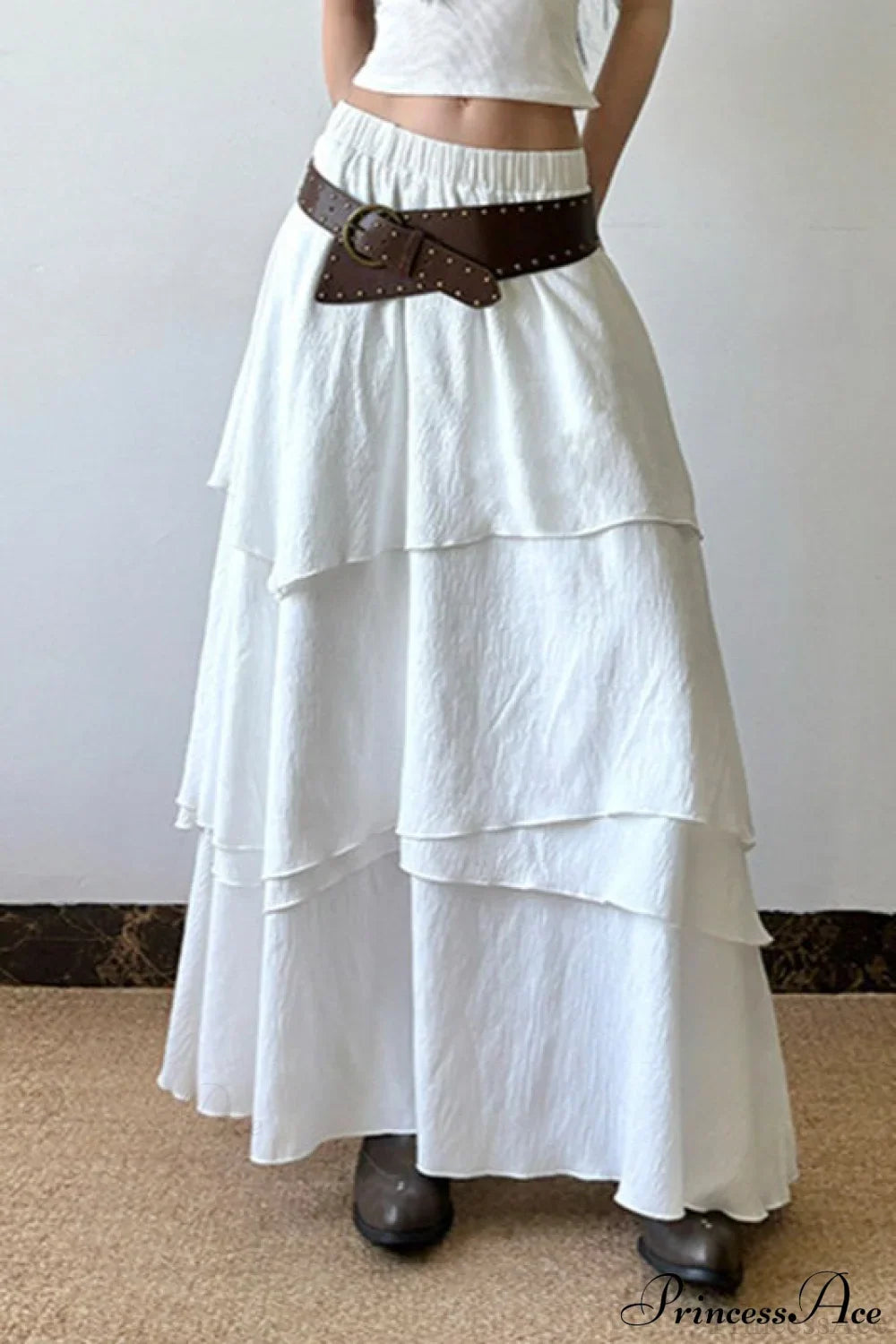 Low Waist Asymmetrical Maxi Skirt