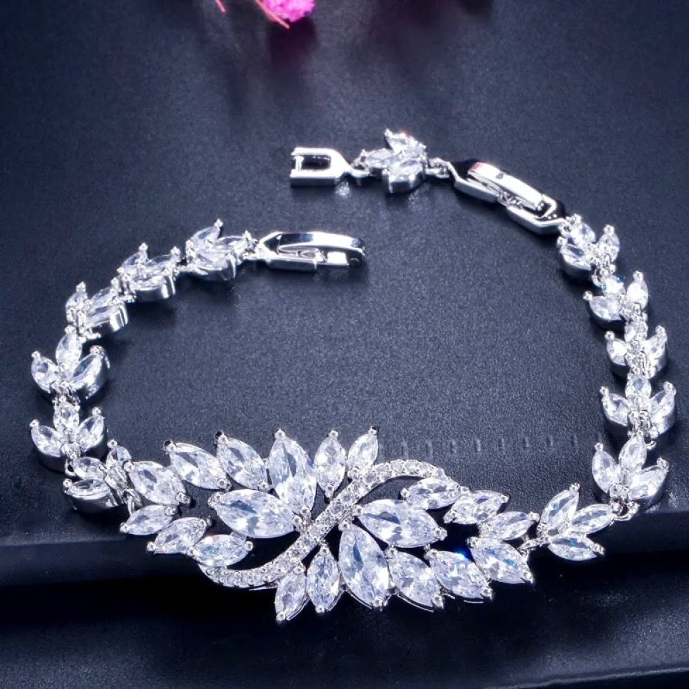 Wedding Jewelry - Cubic Zirconia Bridal Bracelet - Available in Yellow Gold