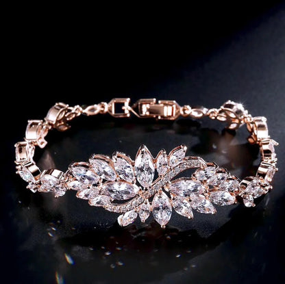 Wedding Jewelry - Cubic Zirconia Bridal Bracelet - Available in Yellow Gold