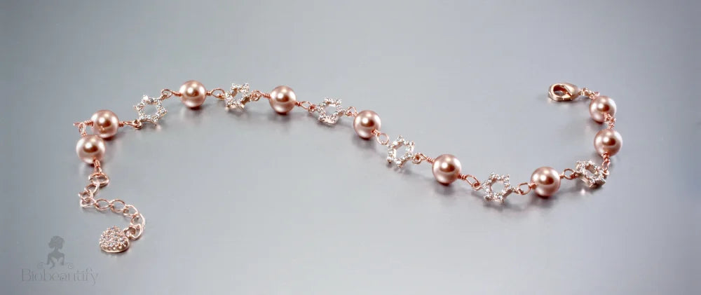 Lucia Swarovski Pearl Rose Gold Bridal Bracelet