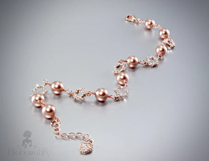 Lucia Swarovski Pearl Rose Gold Bridal Bracelet