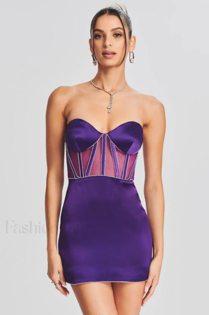 Ludlow Elegant Mini Dress XS / Royal Purple