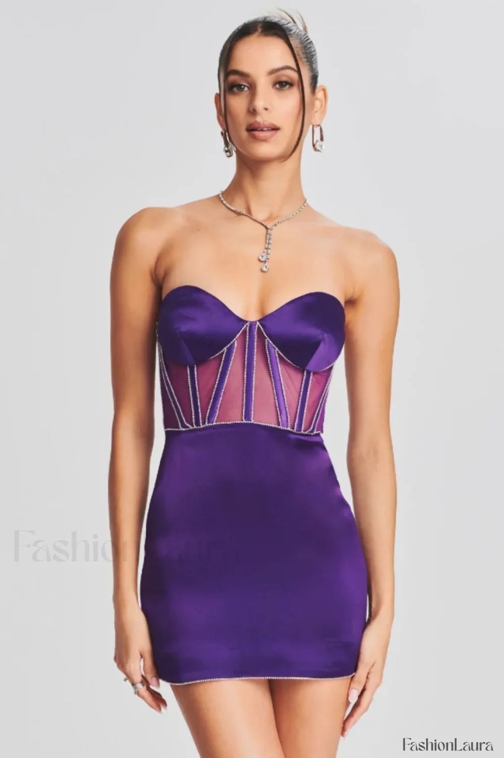 Ludlow Elegant Mini Dress XS / Royal Purple