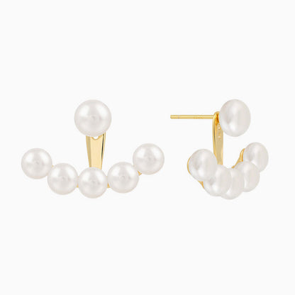 Freshwater Pearl 18K Gold Plated Ear Jacket Earrings White / One Size