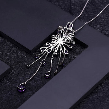 Luxury Green Nano Emerald Amethyst Pendant Necklace