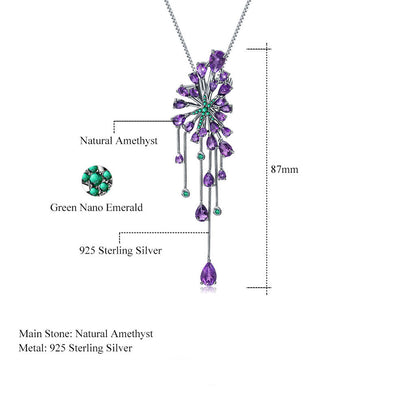 Luxury Green Nano Emerald Amethyst Pendant Necklace
