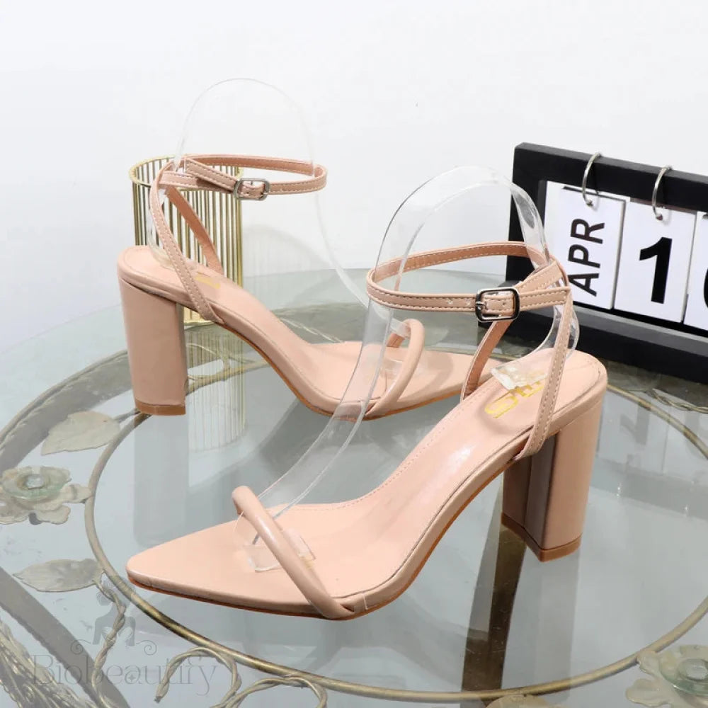 Luxury Pointed Sandals With Thick 9Cm High Heels For Summer