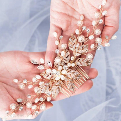 Wedding Hair Accessories - Pearl and Crystal Bridal Hair Comb - More Colors