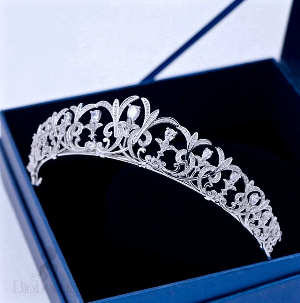 Lynnea Silver Zirconia Bridal Tiara