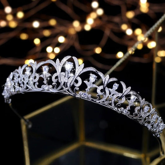 Lynnea Silver Zirconia Bridal Tiara