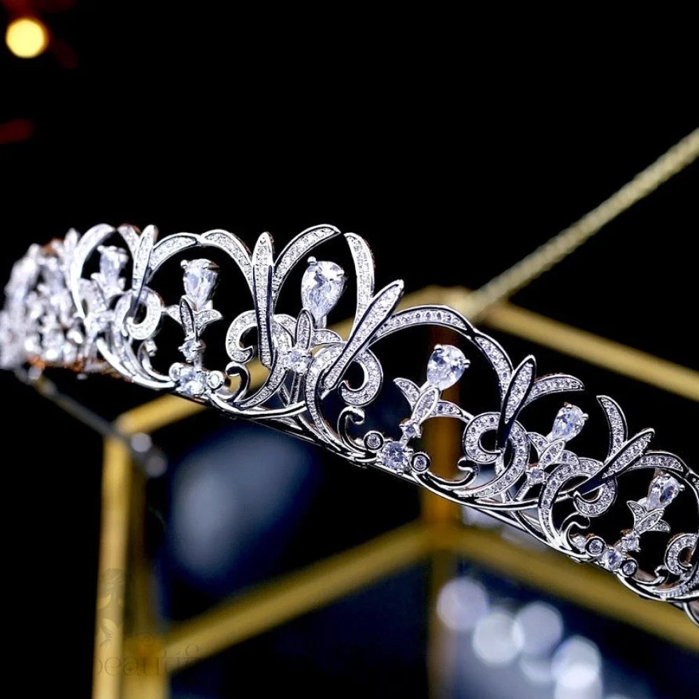 Lynnea Silver Zirconia Bridal Tiara