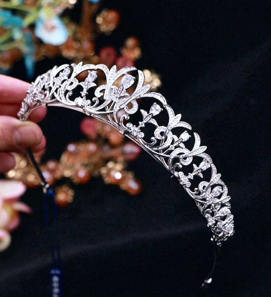 Lynnea Silver Zirconia Bridal Tiara