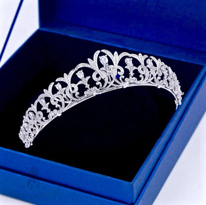 Lynnea Silver Zirconia Bridal Tiara