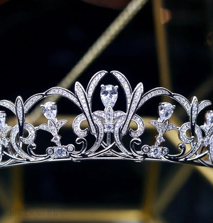 Lynnea Silver Zirconia Bridal Tiara