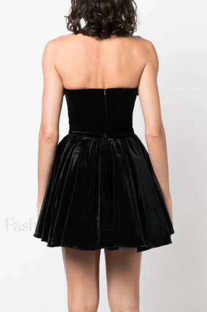Macrouli Floral Velvet Charming Off Shoulder Mini Dress