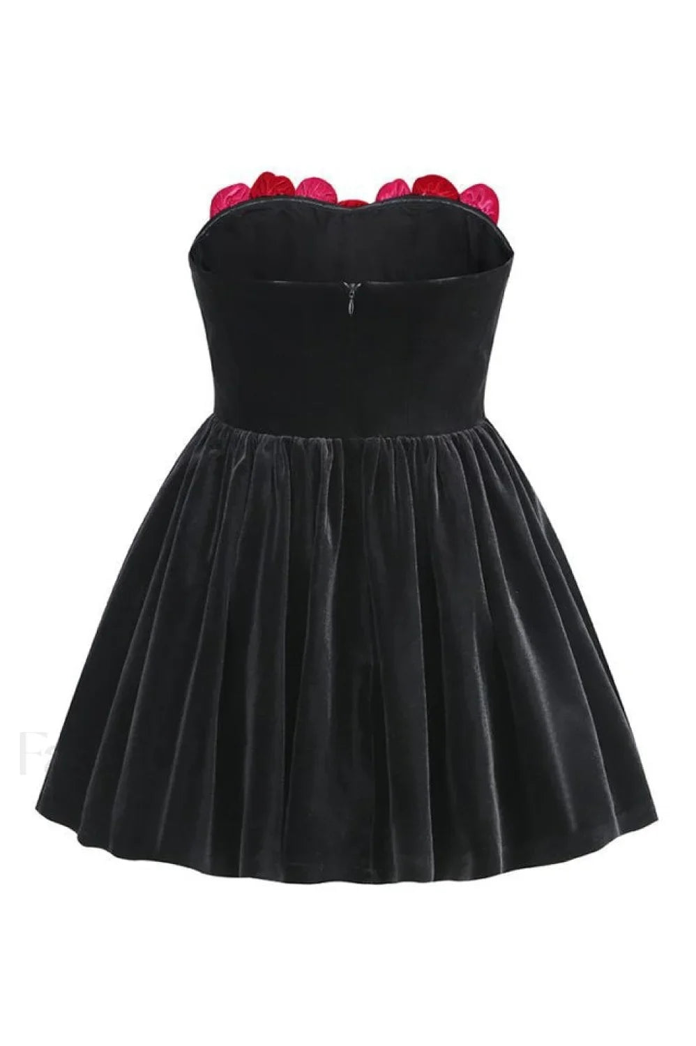 Macrouli Floral Velvet Charming Off Shoulder Mini Dress