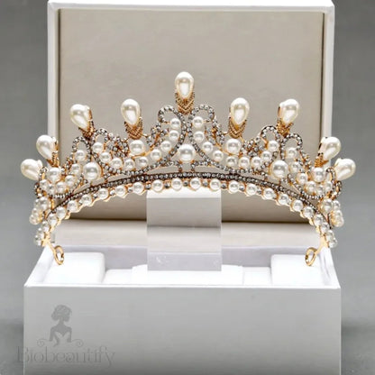 Wedding Hair Accessories - Pearl Bridal Tiara - Available in Silver and Gold