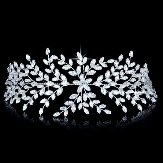 Madeira Silver Bridal Headband With Cubic Zirconia