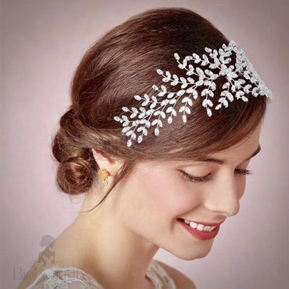 Madeira Silver Bridal Headband With Cubic Zirconia