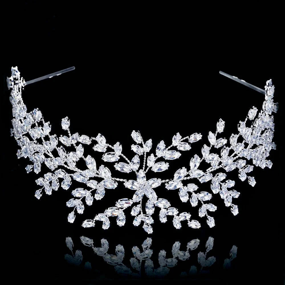 Madeira Silver Bridal Headband With Cubic Zirconia