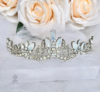 Maelynn Opal Bridal Tiara Silver Rose Gold Options