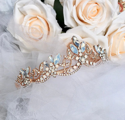 Wedding Hair Accessories - Opal Bridal Tiara - Available in Silver and Rose Gold