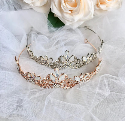 Maelynn Opal Bridal Tiara Silver Rose Gold Options