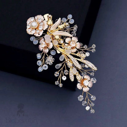 Magnolia Pearl And Opal Gold Bridal Hair Clip