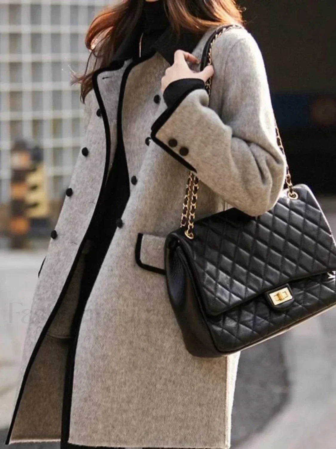 Maillard Girl Preppy Style Woolen Suit Overcoats