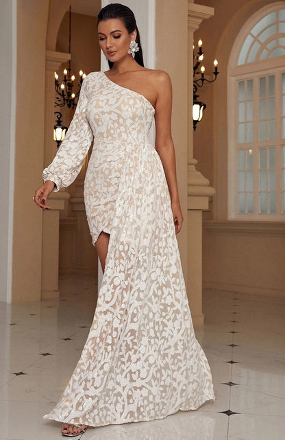 Trendy Luxe Sequin One Shoulder Dress