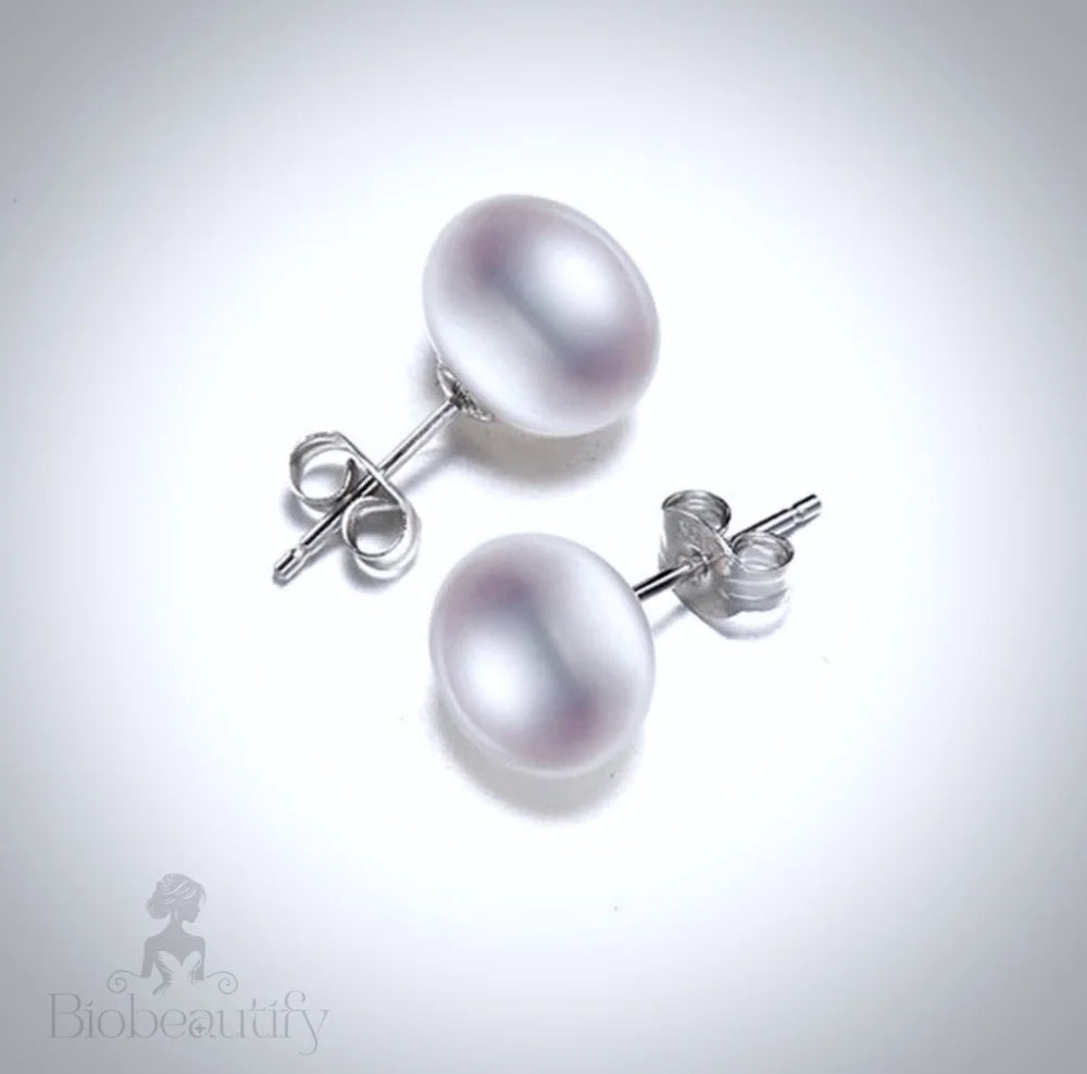 Maisy Freshwater Pearl And Silver Stud Earrings