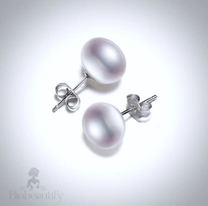 Maisy Freshwater Pearl And Silver Stud Earrings